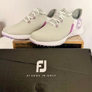 FootJoy Women's Athletic Golf Shoes in Light Gray and Lavender